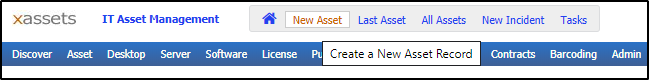 New Asset button in the header toolbar