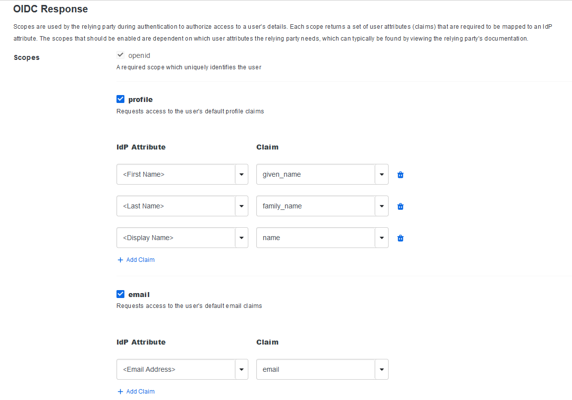 Duo OIDC scopes configuration