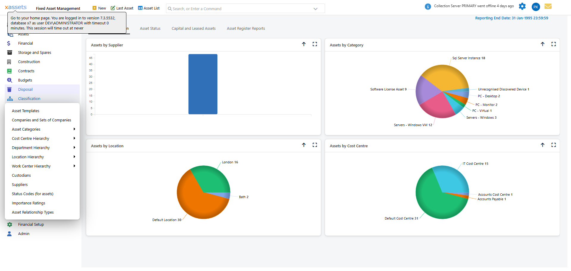 Lookup Cost Centre window with New button for creating a new cost centre