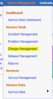 Change Requests list view