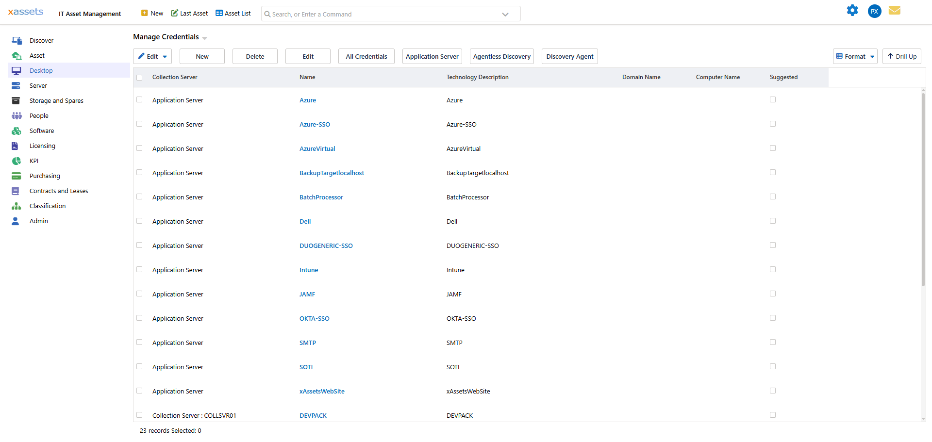 Discover a Location dialog for selecting locations to discover