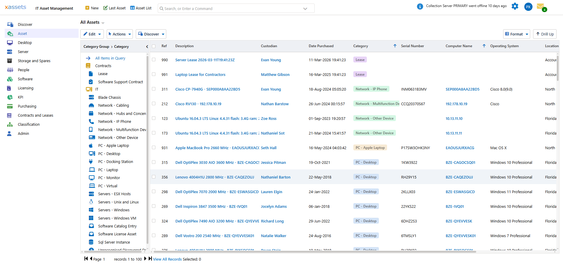 Bulk update - selecting records in Asset List