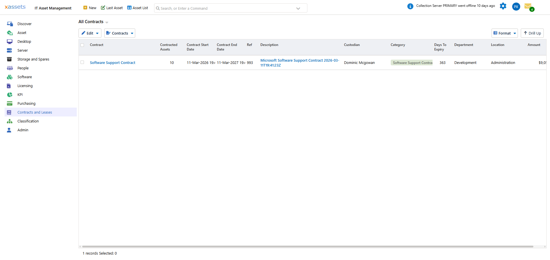 Contracts list query