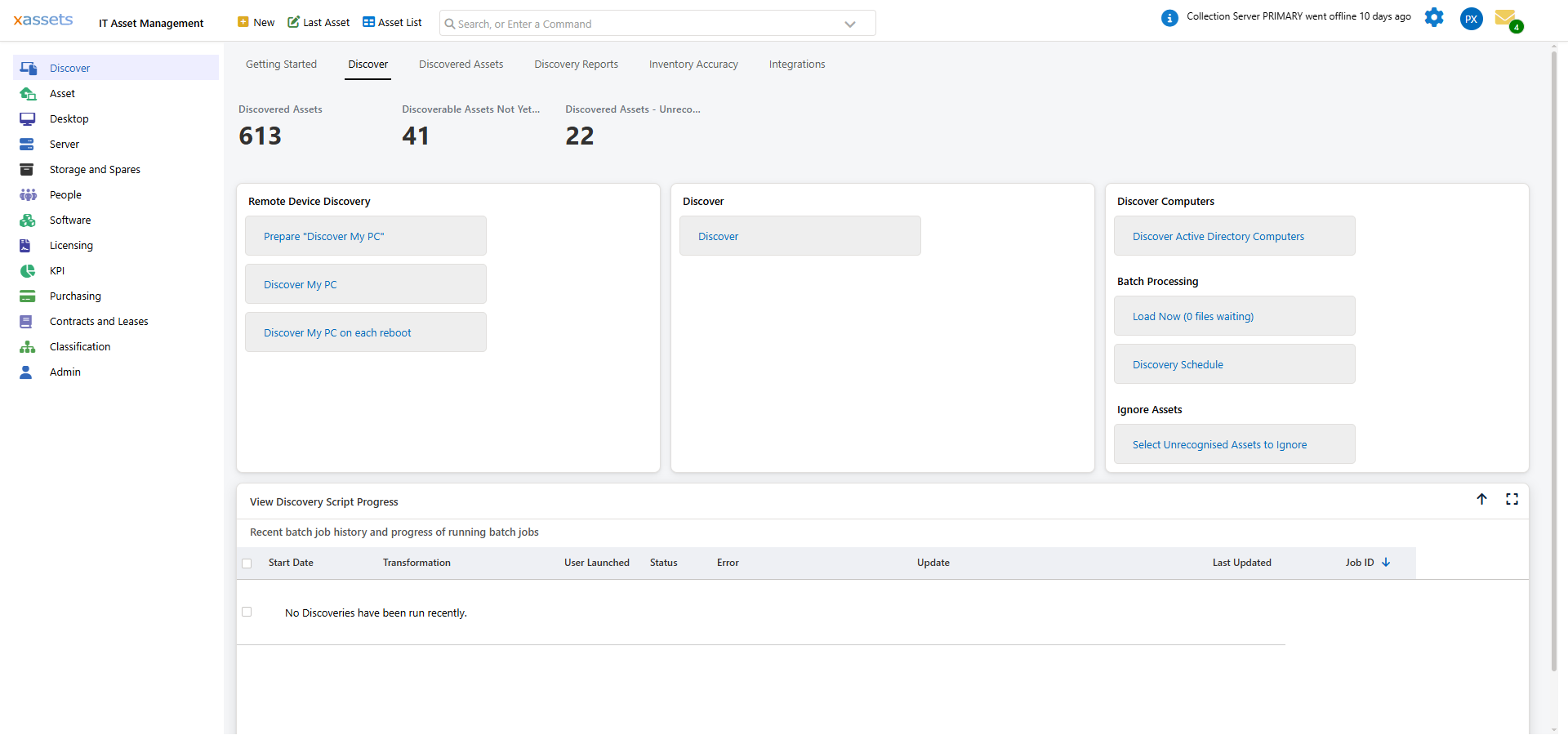Discovery script scheduling configuration